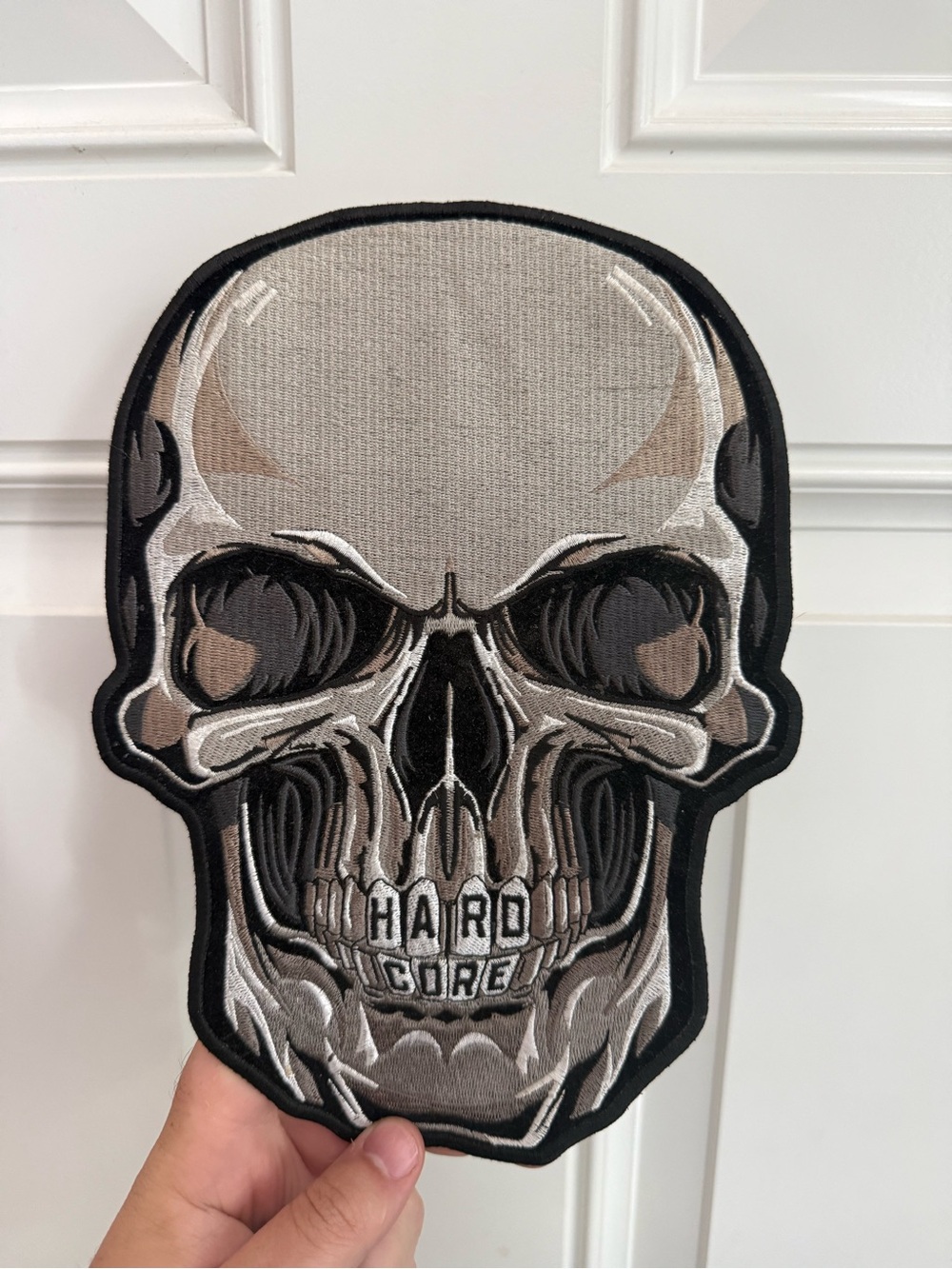 Skull 'Hardcore' Embroidered Patch